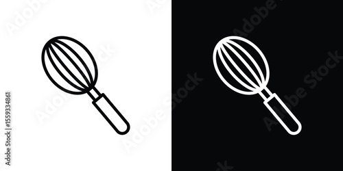 Whisk icon in trendy stroke thin linear style.