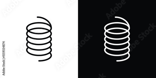 Wire coil icon in trendy stroke thin linear style.