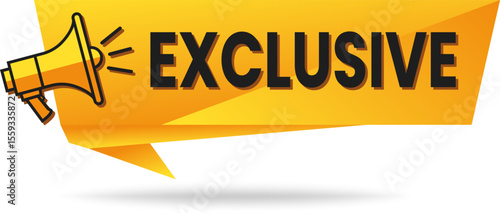 Exclusive Yellow Megaphone Banner for Special Offers and Promotions, Limited Deal Label vector illustration