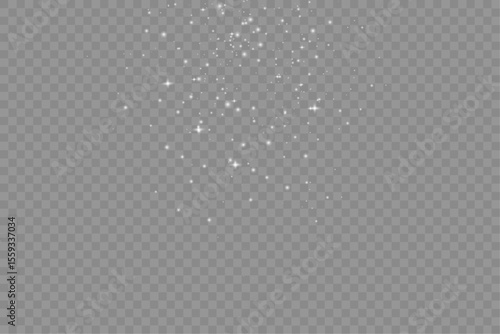 Scattered Sparkle Stars Texture Creating Elegant Light Effect on Transparent Layer