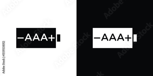 AAA battery icon in trendy stroke thin linear style.