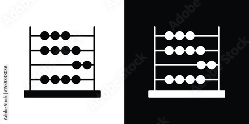 Abacus icon in trendy stroke thin linear style.