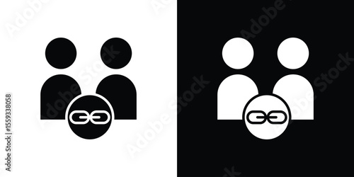 Affiliate link icon in trendy stroke thin linear style.
