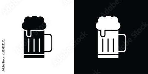 Beer icon in trendy stroke thin linear style.