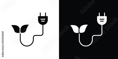 Biomass energy icon in trendy stroke thin linear style.