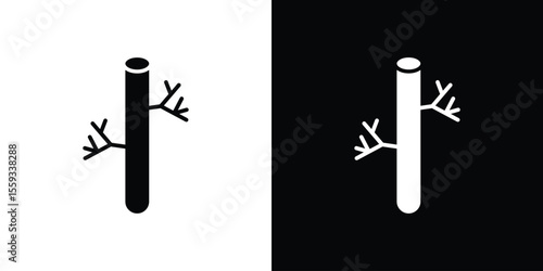 Blood vessel icon in trendy stroke thin linear style.