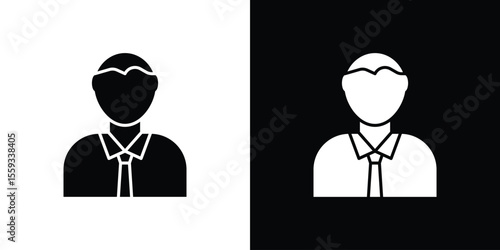 Businessman icon in trendy stroke thin linear style.