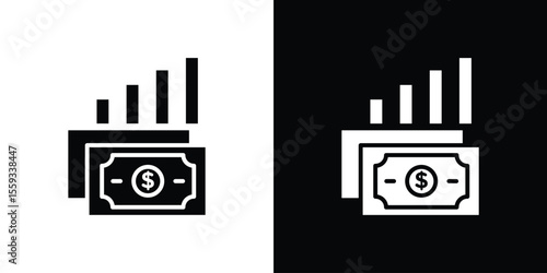 capital gain icon in trendy stroke thin linear style.