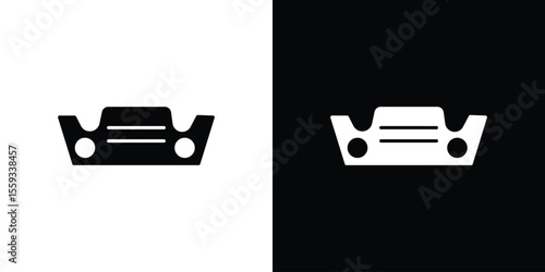 Car bumper icon in trendy stroke thin linear style.