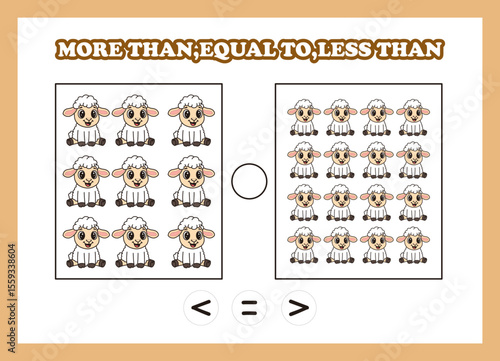 count animal sheep more than equal to less than