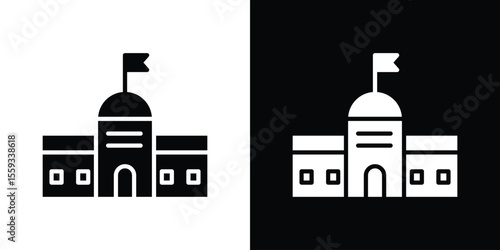 City hall icon in trendy stroke thin linear style.