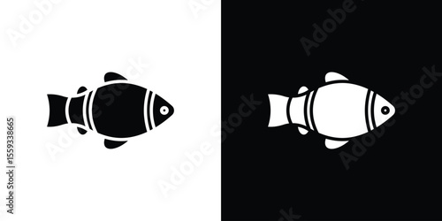 Clown fish icon in trendy stroke thin linear style.