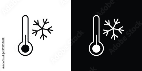 Cold icon in trendy stroke thin linear style.