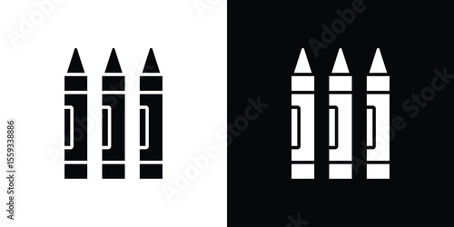 Crayon icon in trendy stroke thin linear style.