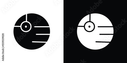 Death star icon in trendy stroke thin linear style.