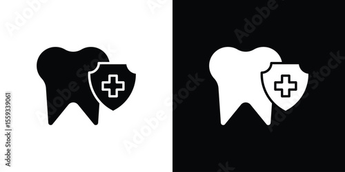 Dental insurance icon in trendy stroke thin linear style.