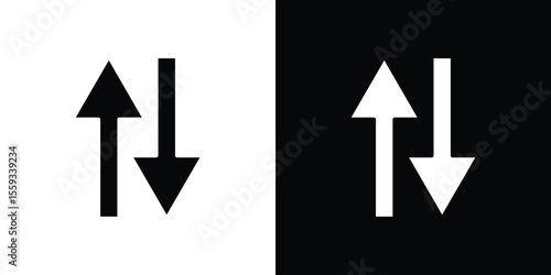 Double arrow icon in trendy stroke thin linear style.