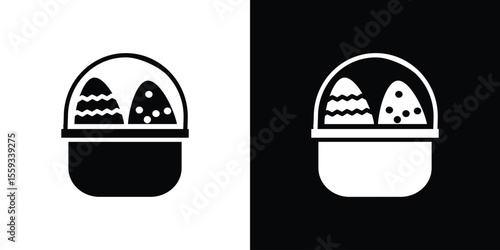 Easter eggs icon in trendy stroke thin linear style.
