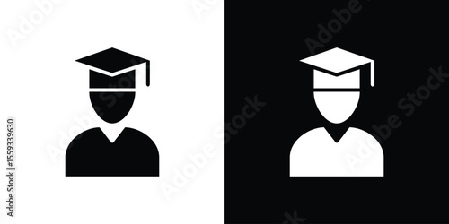 Graduated icon in trendy stroke thin linear style.