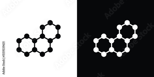 Graphene icon in trendy stroke thin linear style.