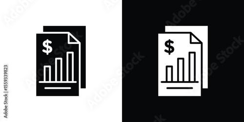 Income statement icon in trendy stroke thin linear style.