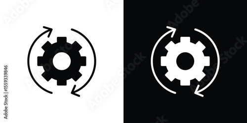 Implementation icon in trendy stroke thin linear style.