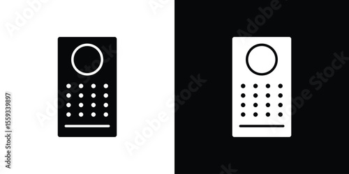 Intercom icon in trendy stroke thin linear style.