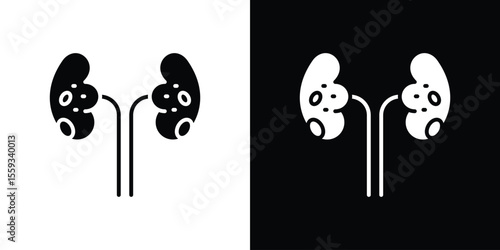 Kidney disease icon in trendy stroke thin linear style.
