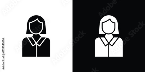 Lawyer icon in trendy stroke thin linear style.