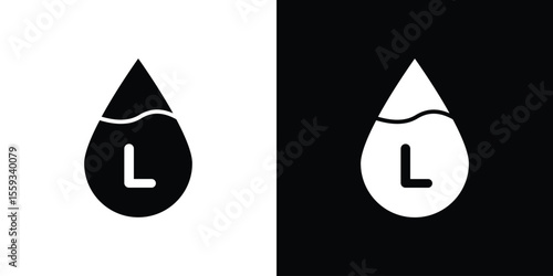 Liter icon in trendy stroke thin linear style.