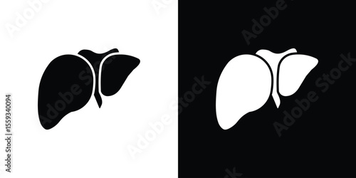 Liver icon in trendy stroke thin linear style.