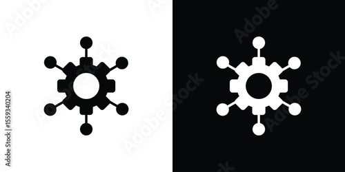 Microservices icon in trendy stroke thin linear style.