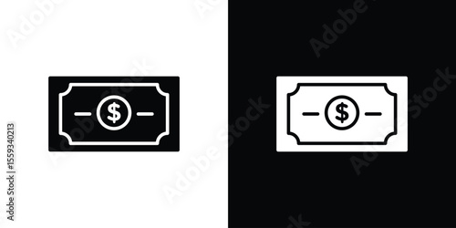 Money icon in trendy stroke thin linear style.