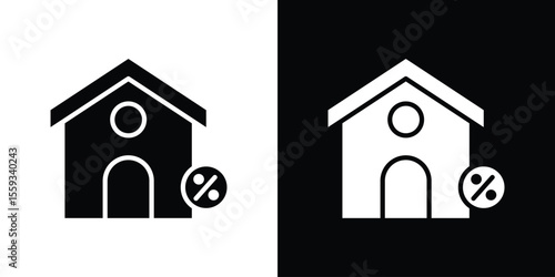 Mortgage rate icon in trendy stroke thin linear style.