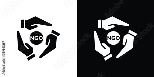 NGO icon in trendy stroke thin linear style.