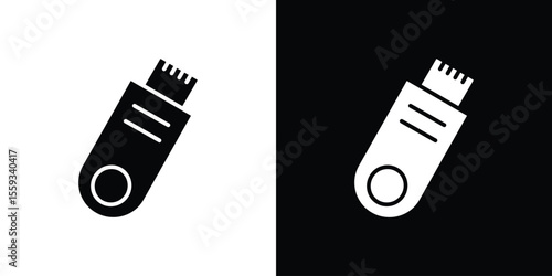 Pendrive icon in trendy stroke thin linear style.