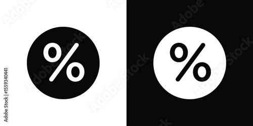 Percent icon in trendy stroke thin linear style.