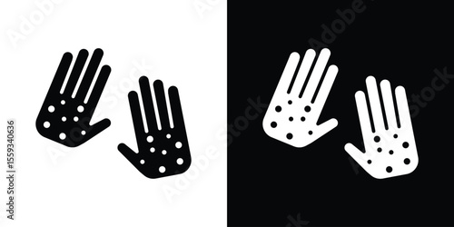 Rash hand icon in trendy stroke thin linear style.