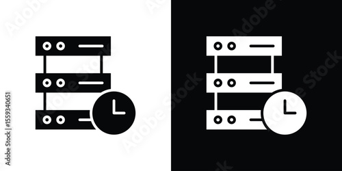 Real time data icon in trendy stroke thin linear style.