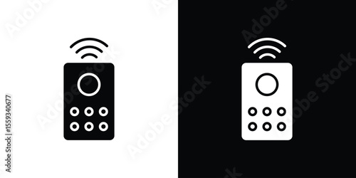 Remote control icon in trendy stroke thin linear style.
