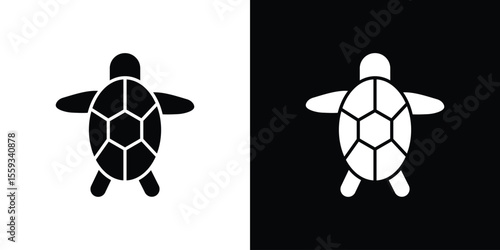 Sea turtle icon in trendy stroke thin linear style.