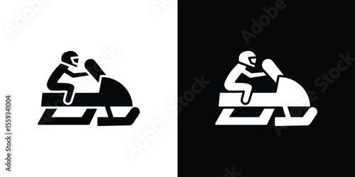 Snowmobile sport icon in trendy stroke thin linear style.