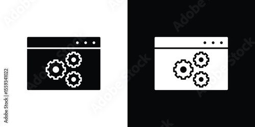 Software icon in trendy stroke thin linear style.