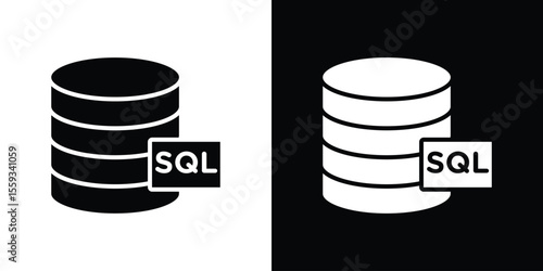 SQL icon in trendy stroke thin linear style.