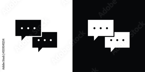 Text chat icon in trendy stroke thin linear style.