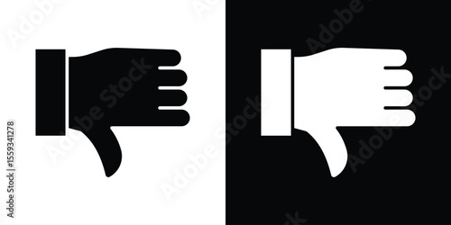 Thumb down icon in trendy stroke thin linear style.