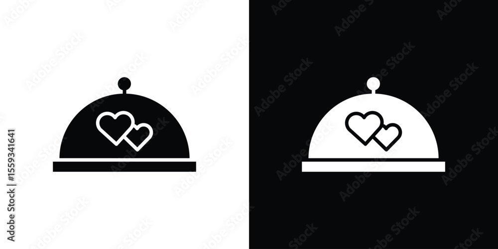 Obraz premium Wedding dinner icon in trendy stroke thin linear style.