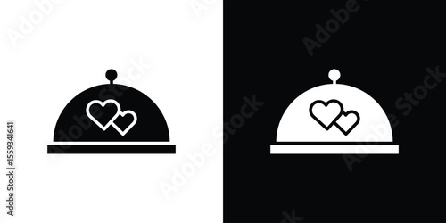 Wedding dinner icon in trendy stroke thin linear style.