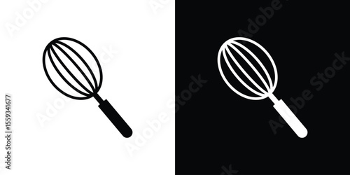 Whisk icon in trendy stroke thin linear style.