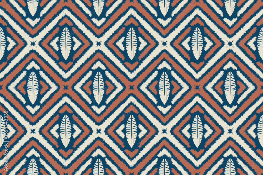 Diagonal ikat stripes. Zigzag pattern seamless. Geometric chevron abstract illustration, wallpaper. Tribal ethnic vector texture. Aztec style. Folk embroidery. Indian, Scandinavian, and African rug. Diagonal ikat stripes. Zigzag pattern seamless. Geometric chevron abstract illustration, wallpaper. Tribal ethnic vector texture. Aztec style. Folk embroidery. Indian, Scandinavian, and African rug.